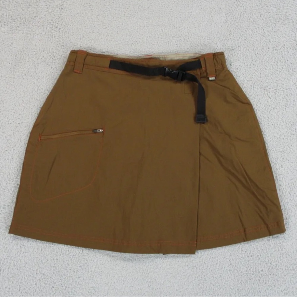 REI Skort Womens 8 Brown Skirt Outdoors Hike Pockets Quick Dry Nylon Stretch UPF